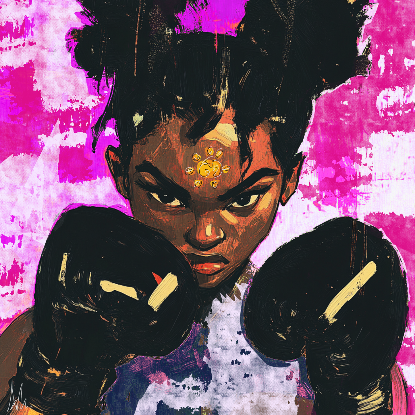 “Don’t Flinch” – Square Art Print (Boxing Series)