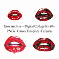Eros Archive – Digital Collage Kit (40+ PNGs + Canva Template + Printables)