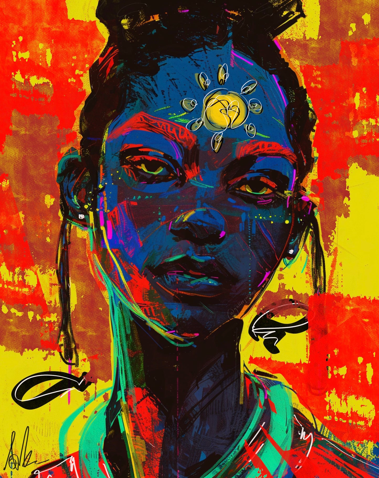 "She Stares Back" — Digital Portrait Painting